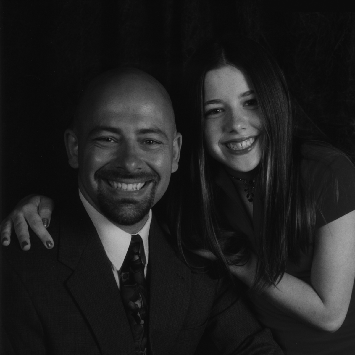 Photo of Drew Crecente, judge for the 2014 Life.Love. Game Design Challenge presented by Jennifer Ann's Group. He is shown here with his daughter Jennifer Ann Crecente.