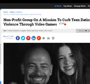 Article on Jennifer Ann's Group use of video games to stop teen dating violence.